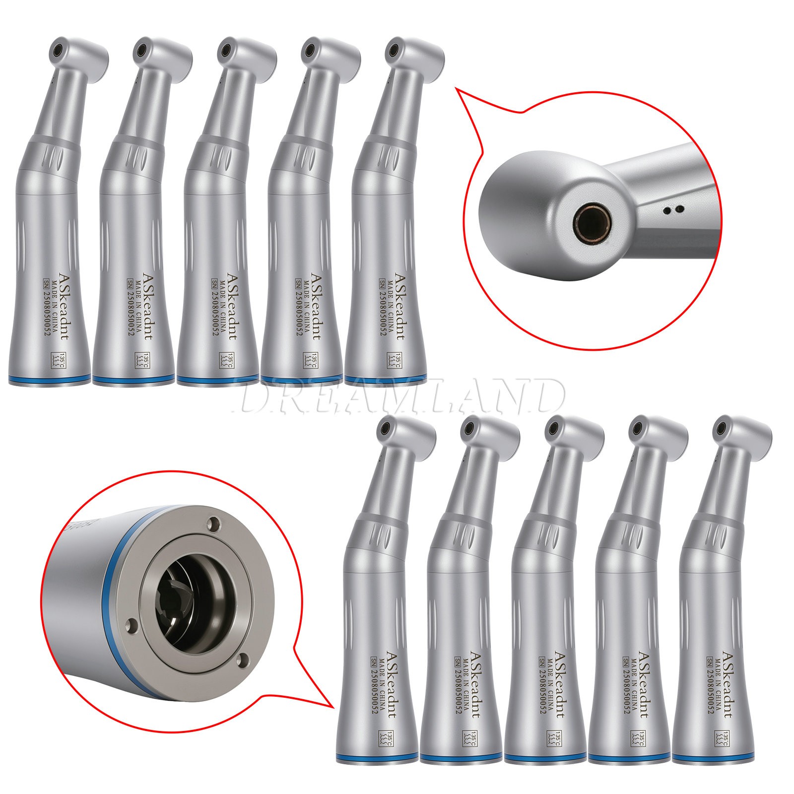 Dental Slow Speed Handpiece Inner Water Contra Angle/ Straight/ Air Motor 4-Hole