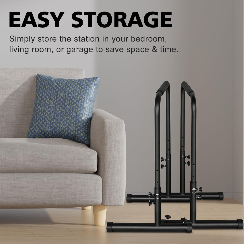 MIUDGIG Adjustable Height Parallel Push Up Stand, Parallel Bar Station for St...