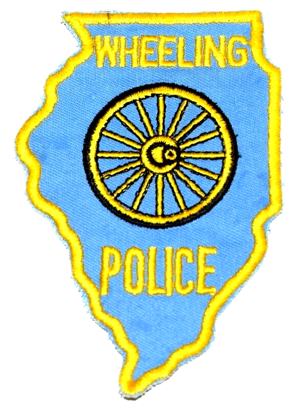 WHEELING ILLINOIS IL Sheriff Police Patch – STATE SHAPE - VINTAGE OLD MESH