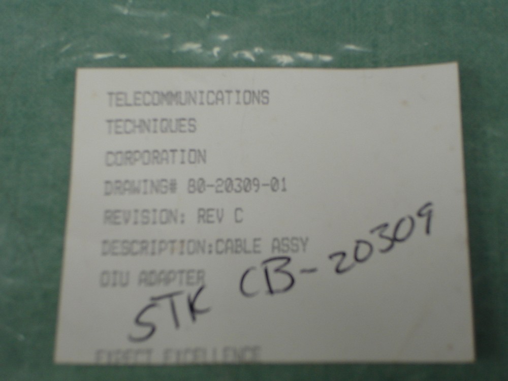 Telecommunications Techniques Corp. TTC cable p/n 20309-01