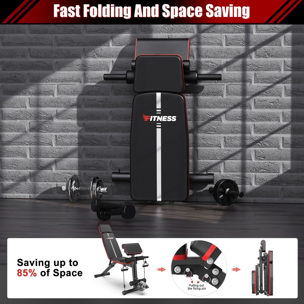 Pre-Owned Weight Bench Adjustable Foldable Strength Training Full Body Workout
