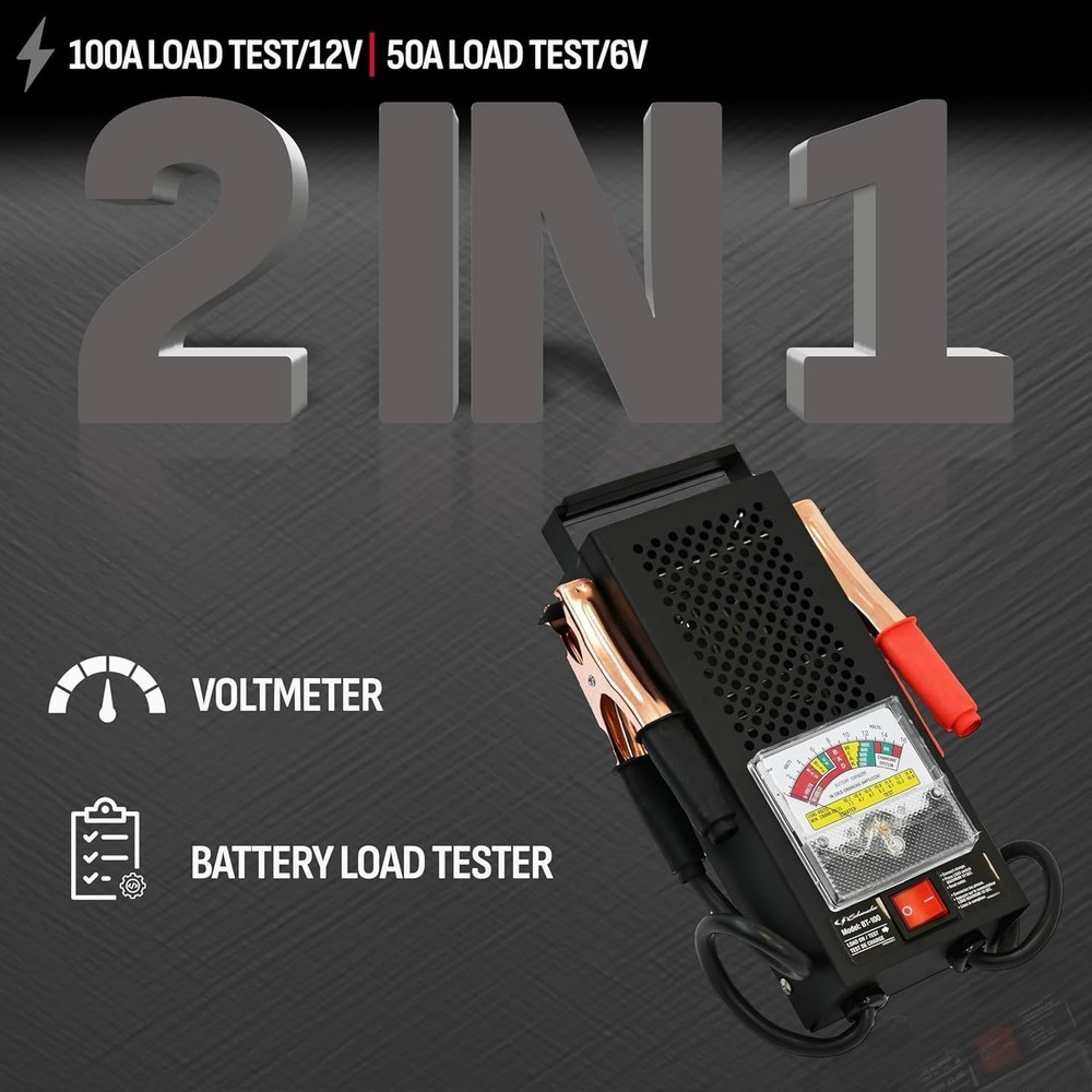Professional 100 Amp Battery Load Tester for Efficient Automotive Diagnostics