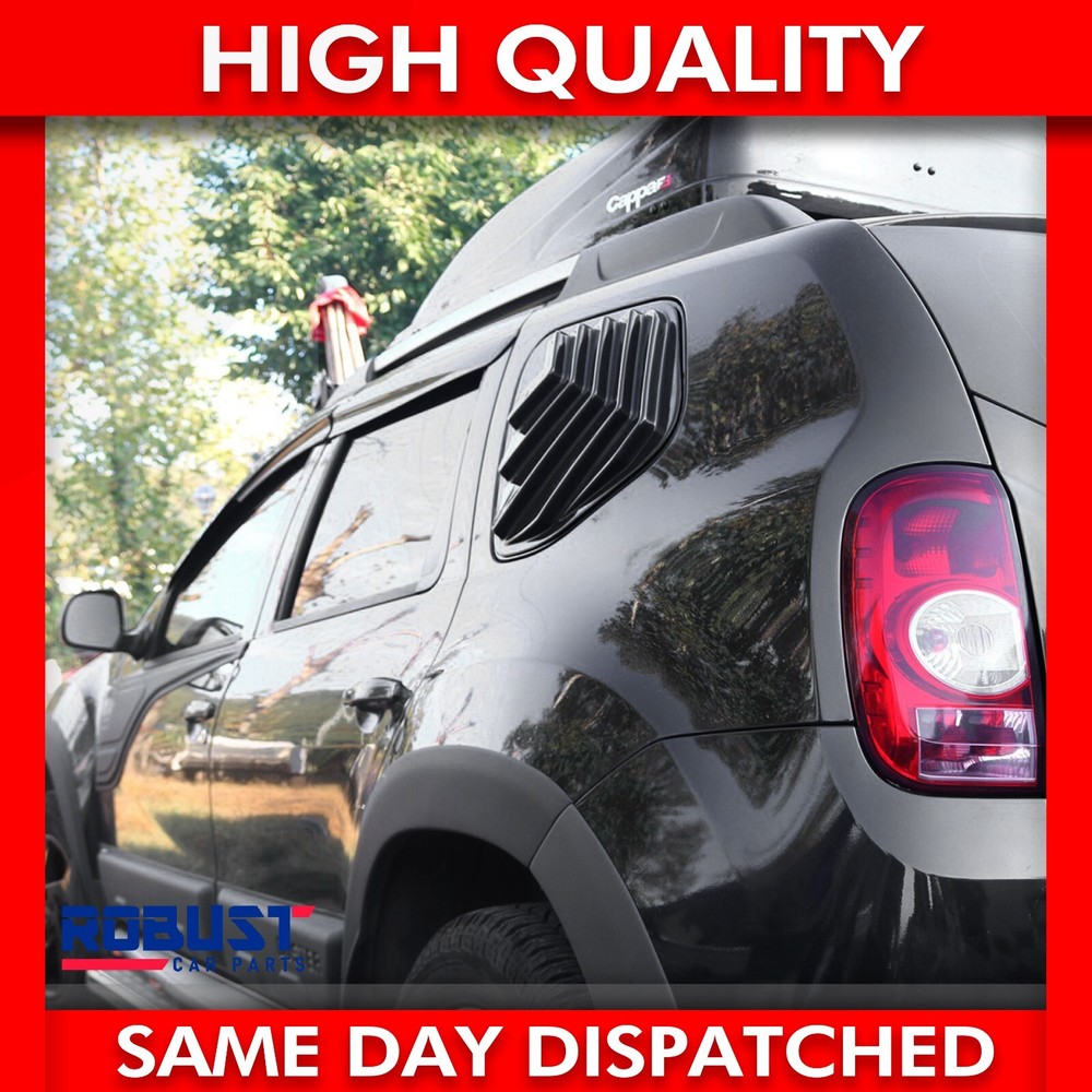 FOR DACIA DUSTER 2 PCS ABS PLASTIC REAR QUARTER PANEL GLOSS BLACK (2010-2017)