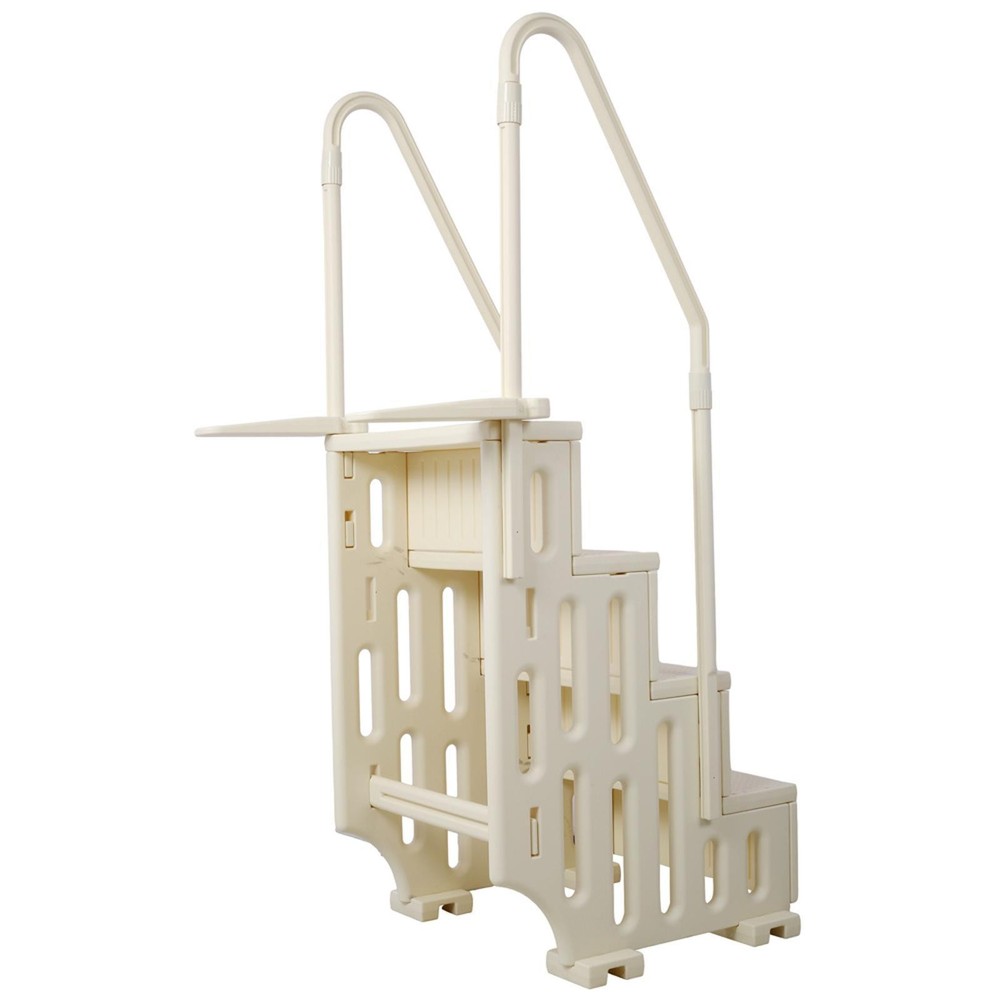 Sturdy 4-Step Pool Entry System for Above-Ground Pools, Easy Install with Sand