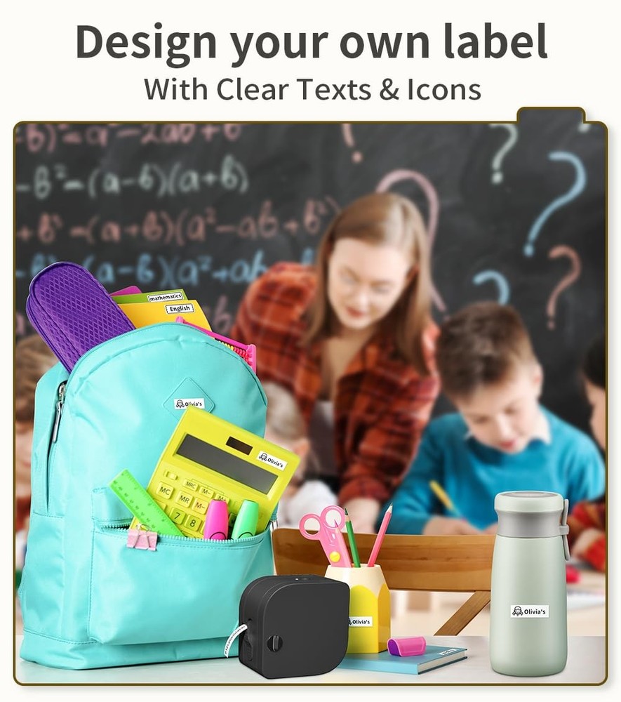 Label Maker Machine with Tape, P12 Bluetooth Small Label Maker with Multiple ...