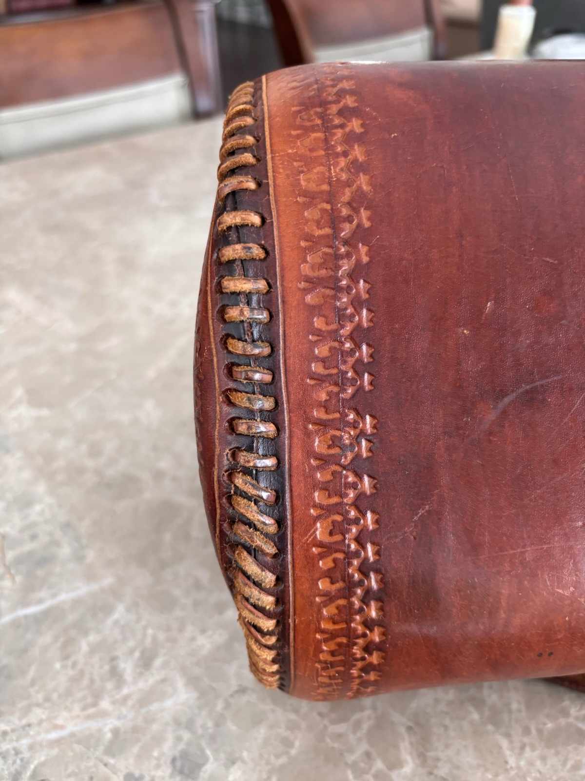 Gorgeous Hand Made Tooled LEATHER Vintage Old Mexico 1950’s Purse Bag