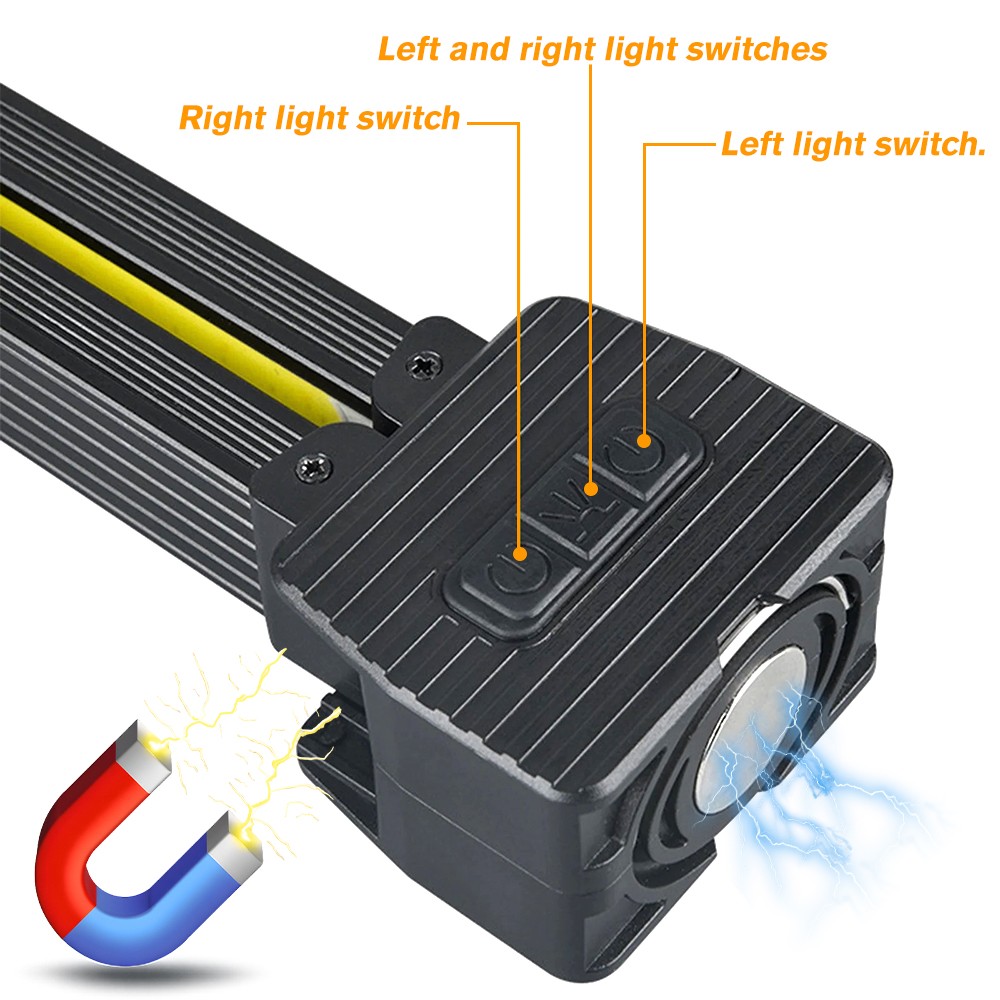 Waterproof LED Flashlight Gym Lamp w/ Magnet Hook 6-Level Dimming Foldable