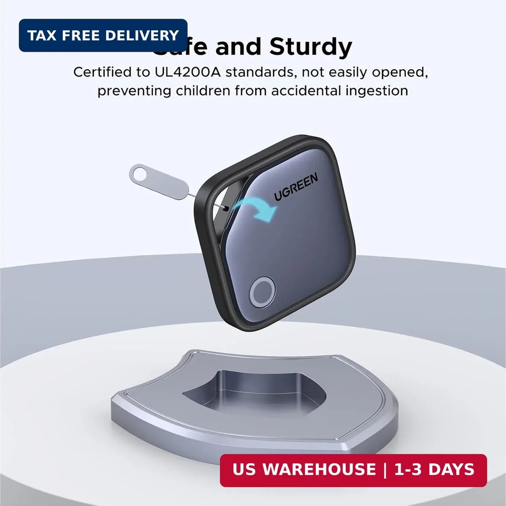 UGREEN FineTrack Air Tracker Tags(iOS Only), 2-Year Replaceable Battery Bluetoot