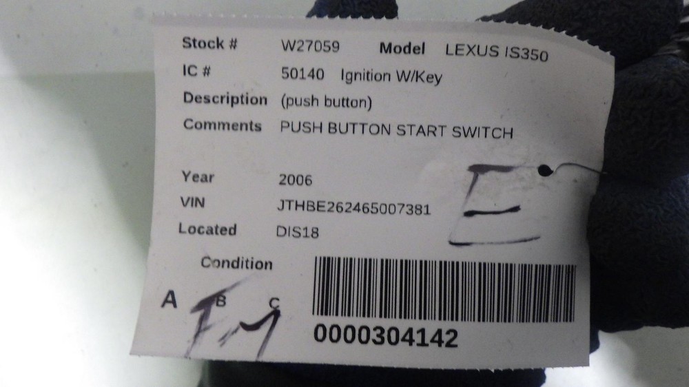 06 LEXUS IS350 Ignition push button start switch