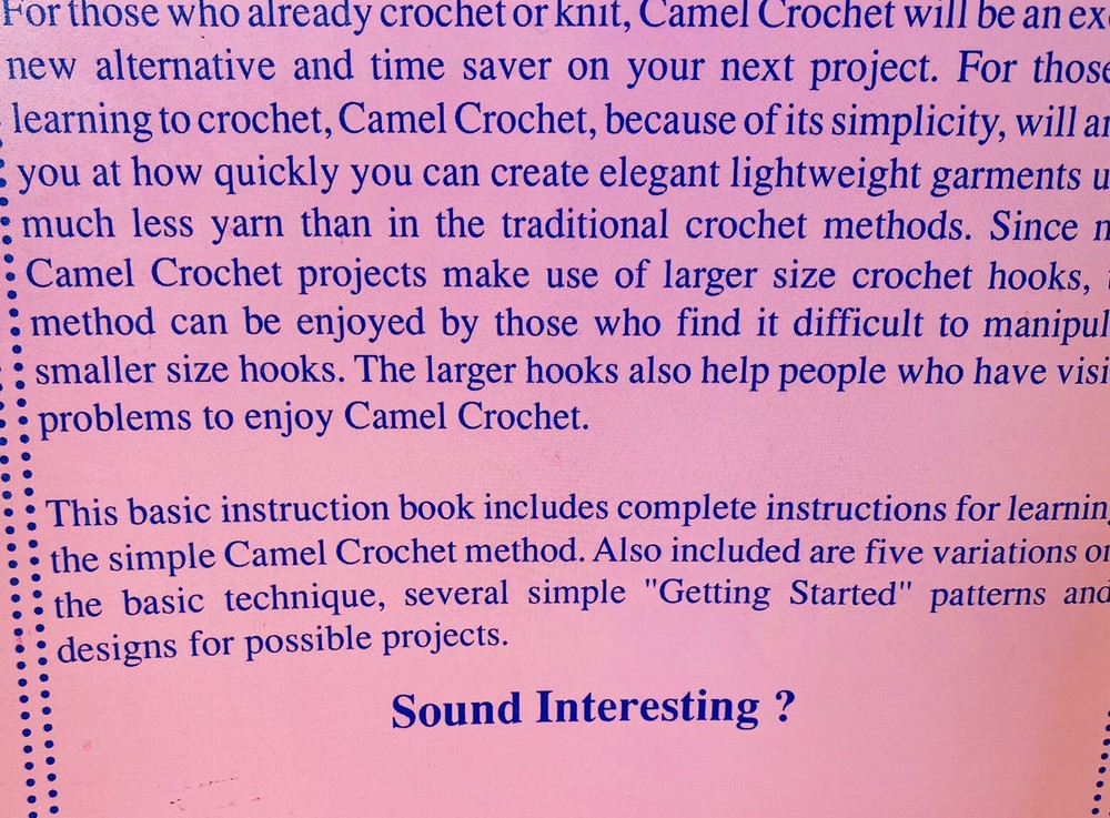 Camel Crochet 4 Patterns Baby Clothes Afghans Basic Instruction Book Sweater