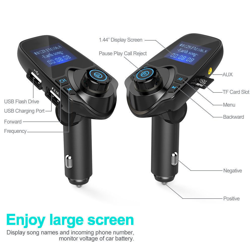 Bluetooth Car FM Transmitter Wireless Radio Adapter USB Charger Mp3 Player