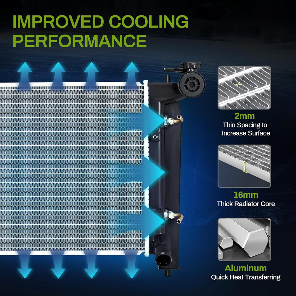 Radiator for 2008-2011 Ford Focus 2.0L Direct Fit Engine Cooling Replacement