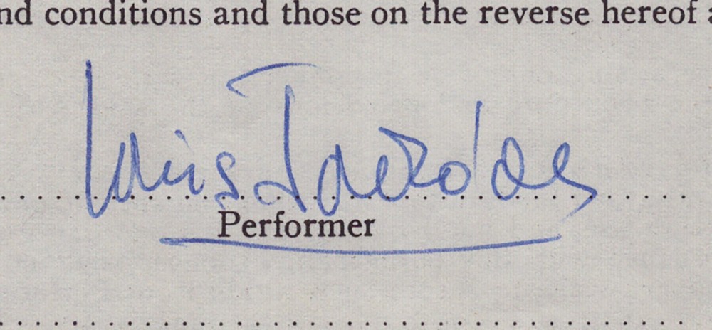 LOUIS JOURDAN - DOCUMENT SIGNED 12/29/1964