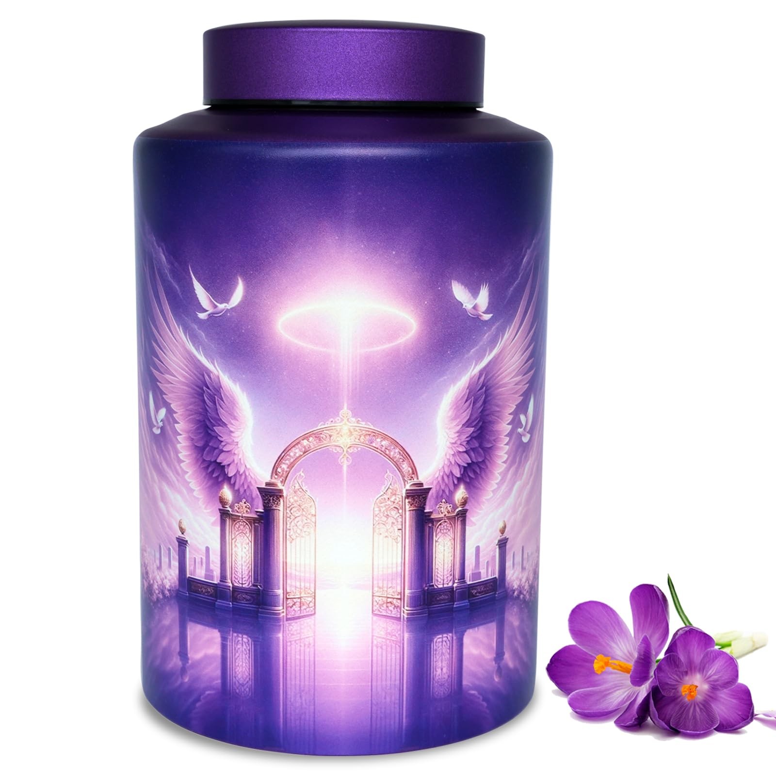 Mianachilu Large Cremation Urn for Adult Female Male 220 lbs, Purple