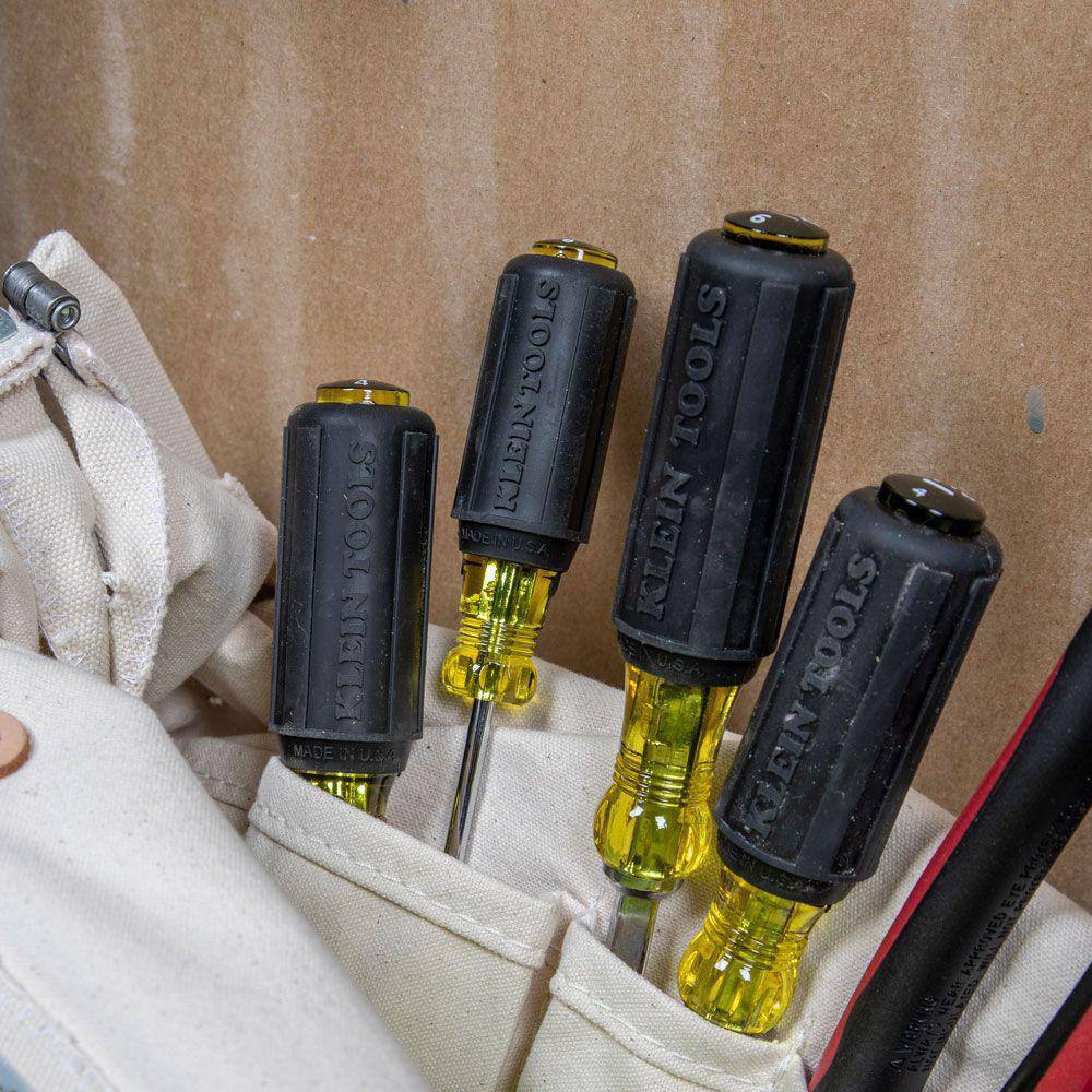 Klein Tools 4 Piece Cabinet, Keystone & Phillips Screwdriver Set Bit Sizes: P...