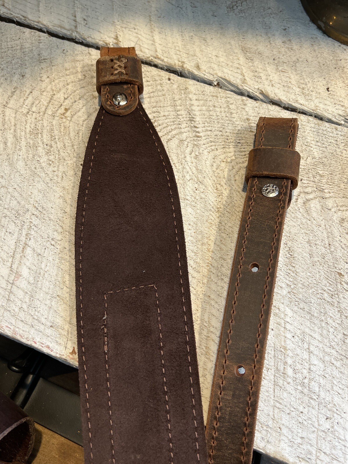Buffalo Leather Rifle Sling - Handmade Strap - Personalized - Made in USA