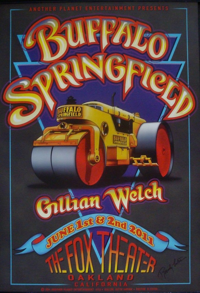 BUFFALO SPRINGFIELD NEIL YOUNG 2011 Oakland Concert poster RANDY TUTEN signed