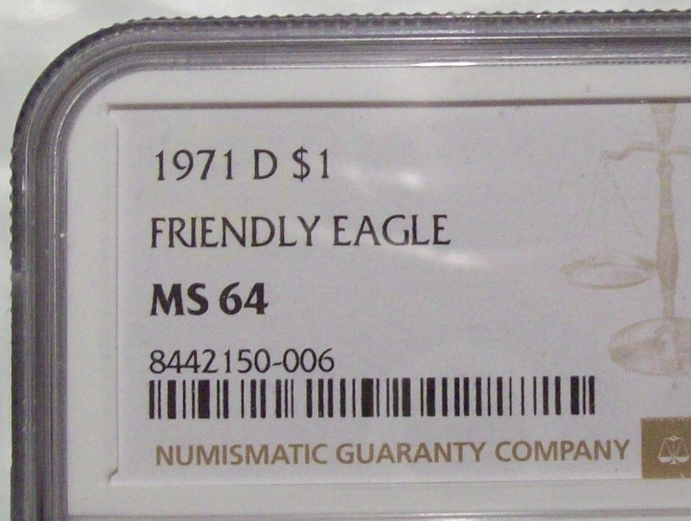 1971-D Friendly Eagle Eisenhower Dollar-NGC MS 64