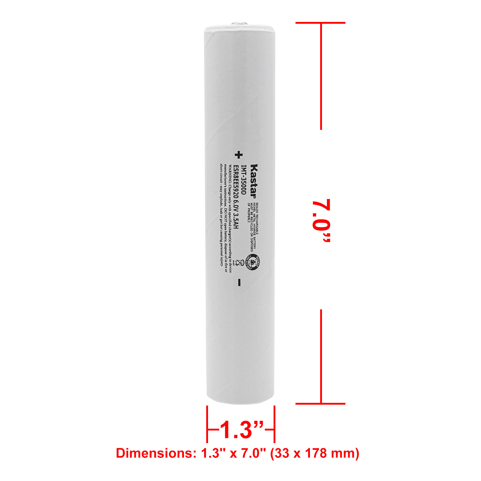 Kastar Battery 6.0V 3.5AH for INTEC IMT-3500D, ESR4EE3060 / ET2600D, ESR8EE5920