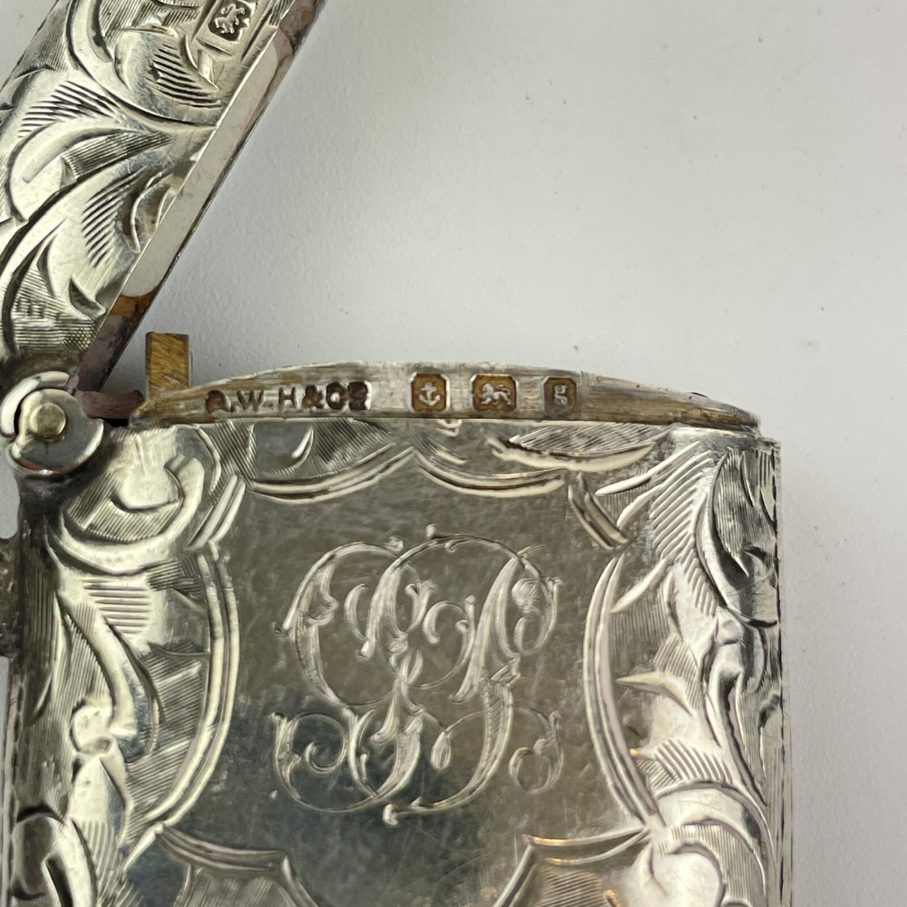 Antique Solid Silver Vesta Case 1906 45mm X 35mm