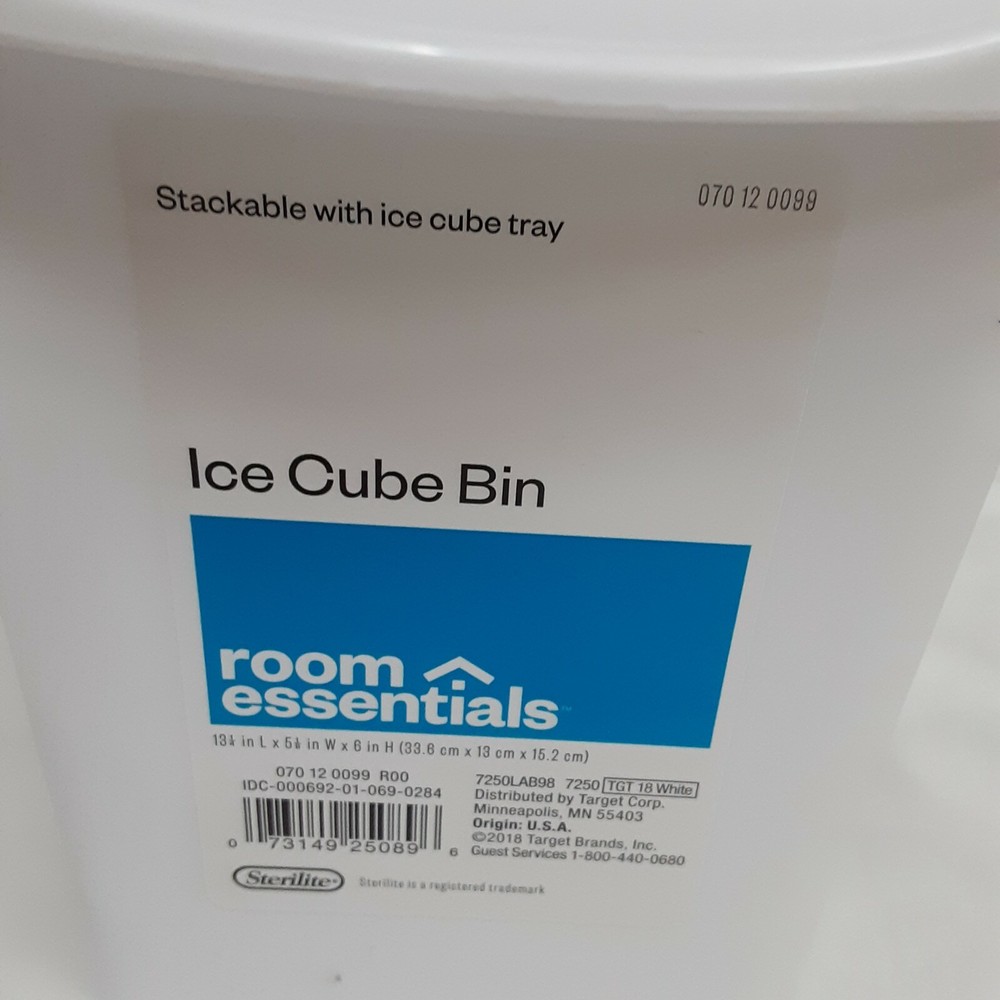 Sterilite White Ice Cube Bins Stack on Top Space Saver Brand New 2 Pack