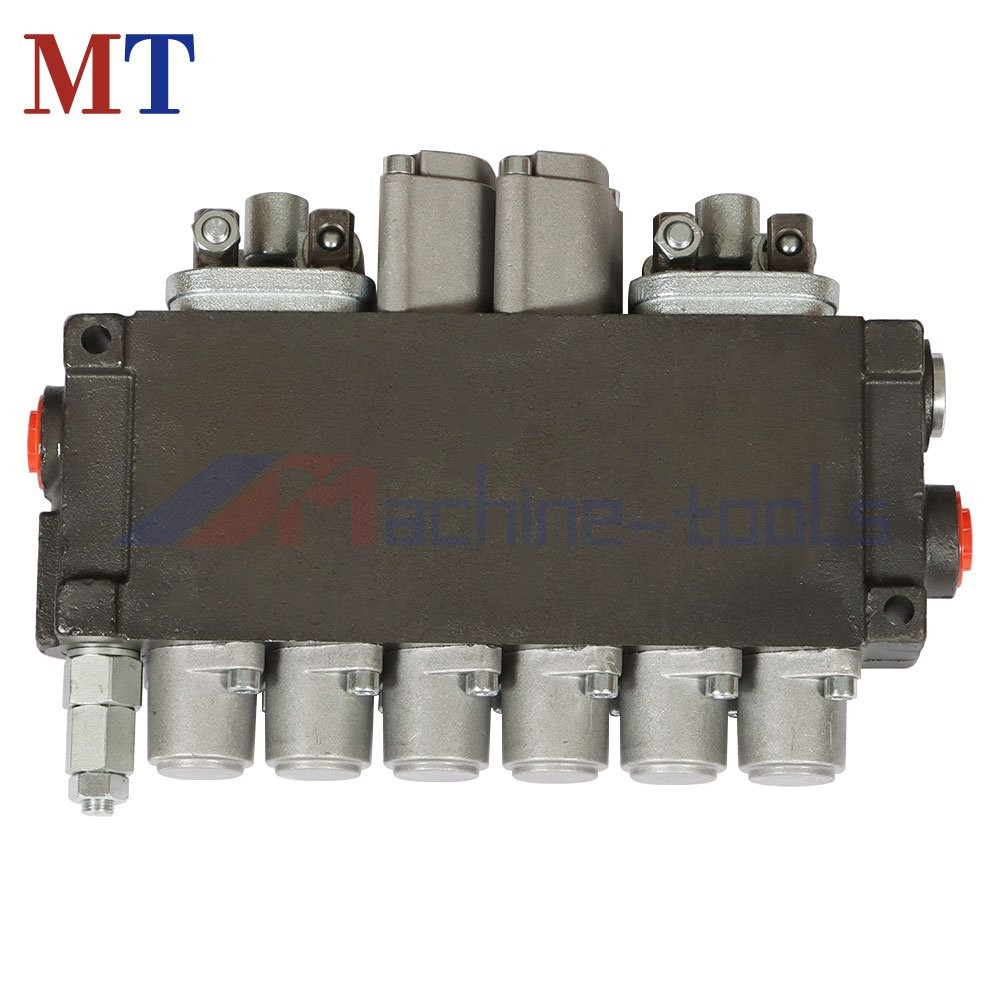 6 Spool Hydraulic Backhoe Directional Control Valve With 2 Joysticks 11GPM