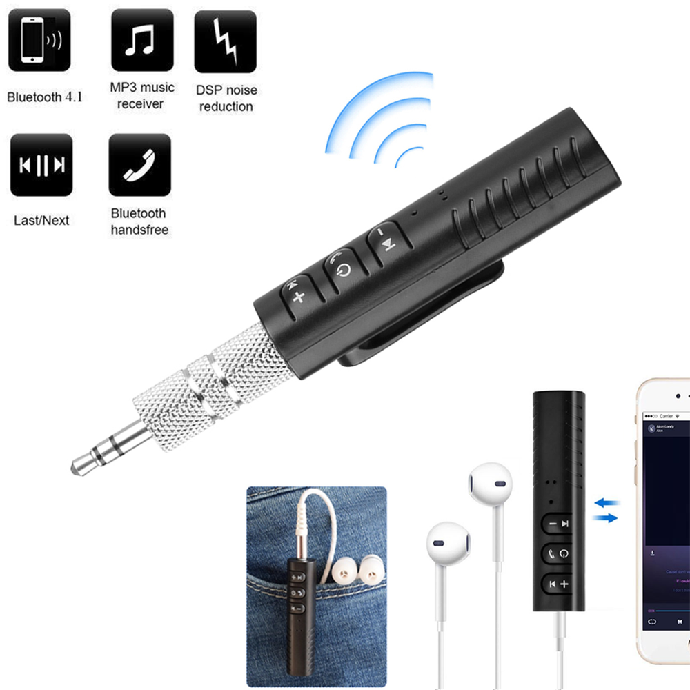 Bluetooth 4.2 3.5mm AUX Wireless Audio Receiver Adapter for Earbuds & Headphones