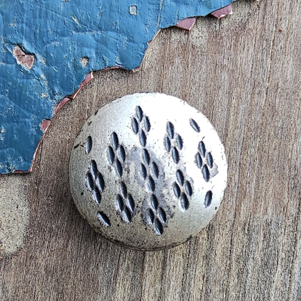 Vintage Raised Shank Black Dots Button 9/16"