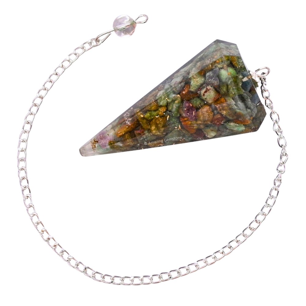 Ruby Zoisite Orgone Crystal Pendulums