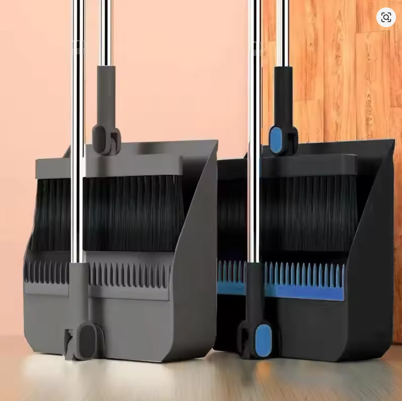 Broom and Dustpan Set Foldable Long Handle Easy Sweep Cleaning Kit