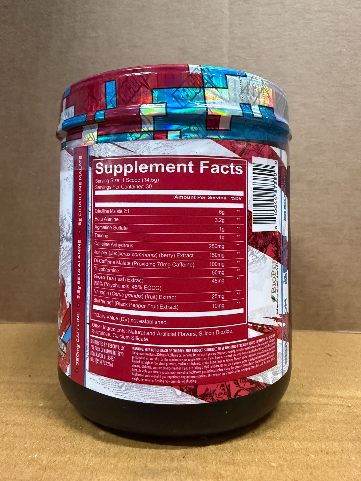 REDCON1 TOTAL WAR FREEDOM PUNCH PRE Workout 30 Serv Free Ship 2027 Expiry