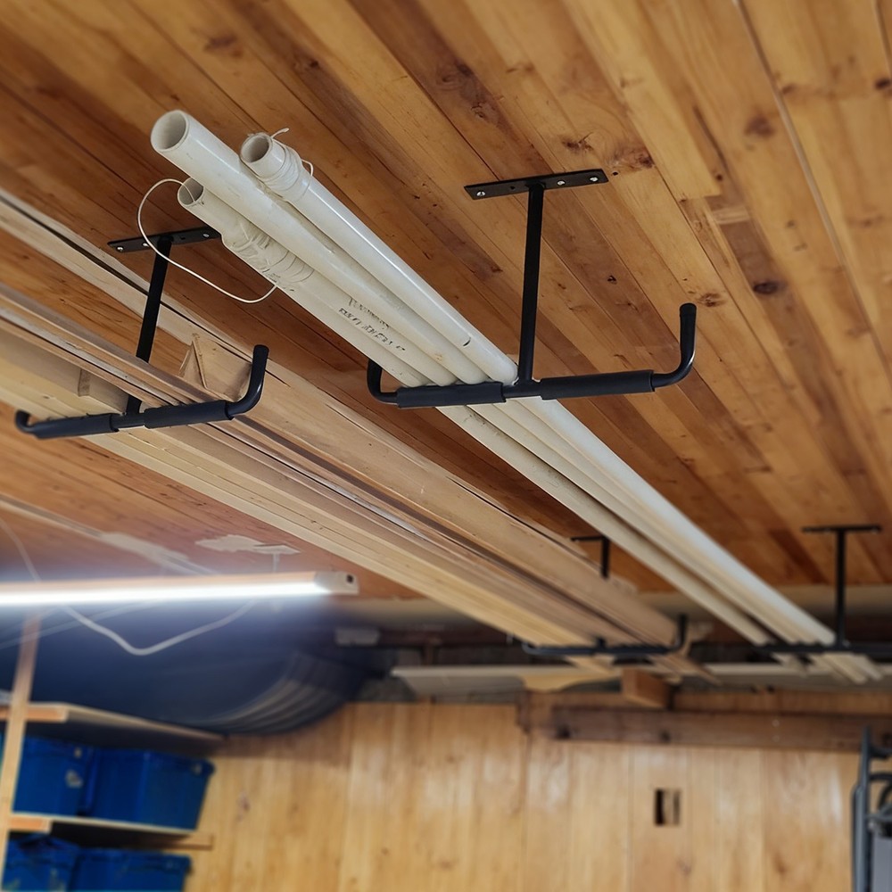 2Pcs Heavy Duty Overhead Garage Storage Hooks Rack, Ceiling Mount Double Hanger