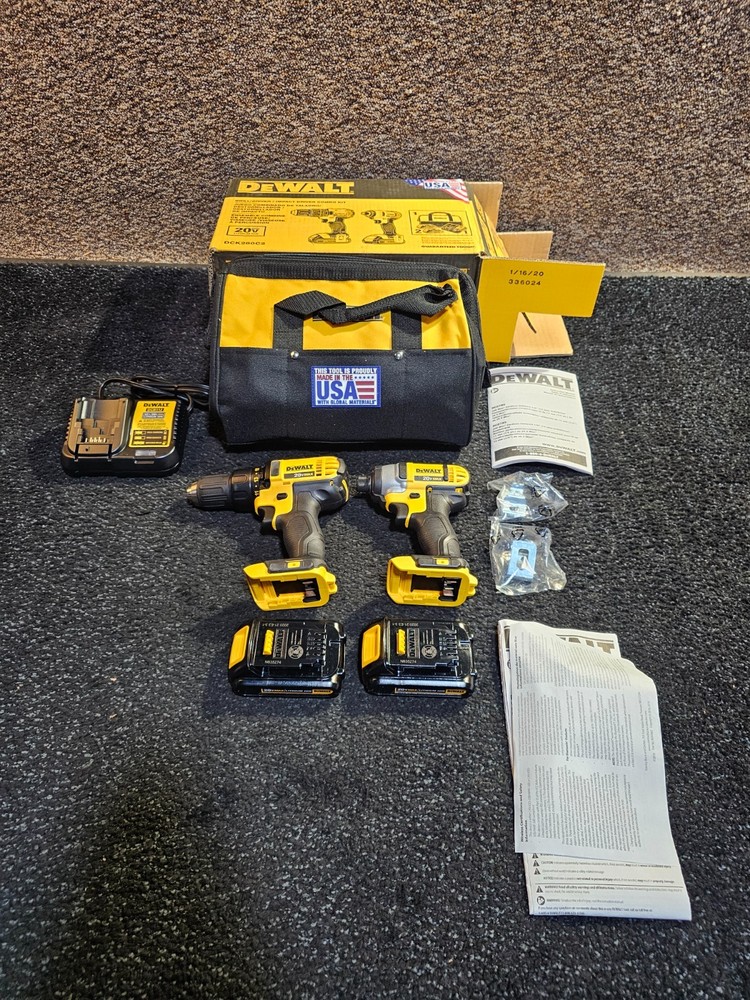 Dewalt DCK280C2 -Drill/Driver & Impact Driver Combo Compact, 2-Speed, 20V Series