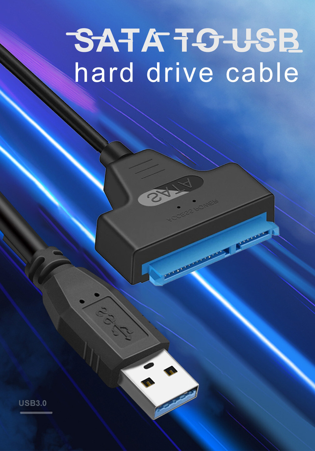 USB 3.0 to 2.5 SATA 3 Hard Drive 22 Pin Adapter Cable UASP Converter For SSD HDD