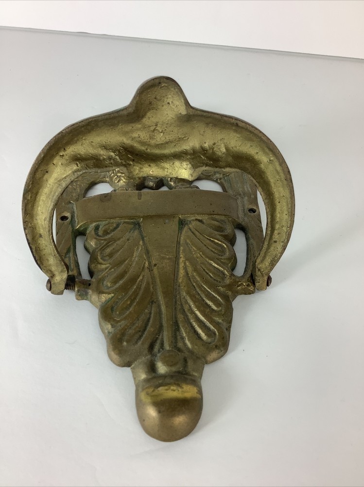 2 VTG 9” Brass American Bald Eagle Door Knocker & Small Eagle Ring Hook Wall