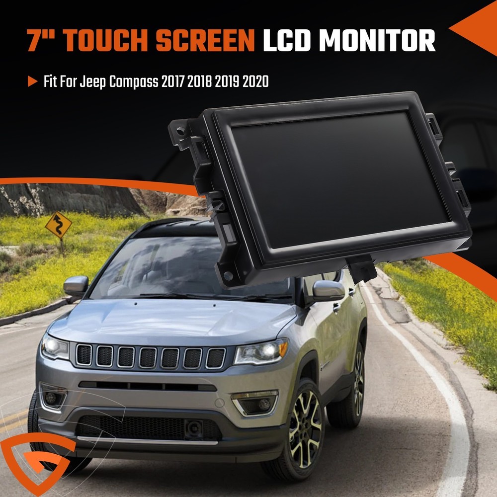 7" LCD Touch Screen w/ Frame For 2017-2020 Jeep Compass Radio Navigation Replace