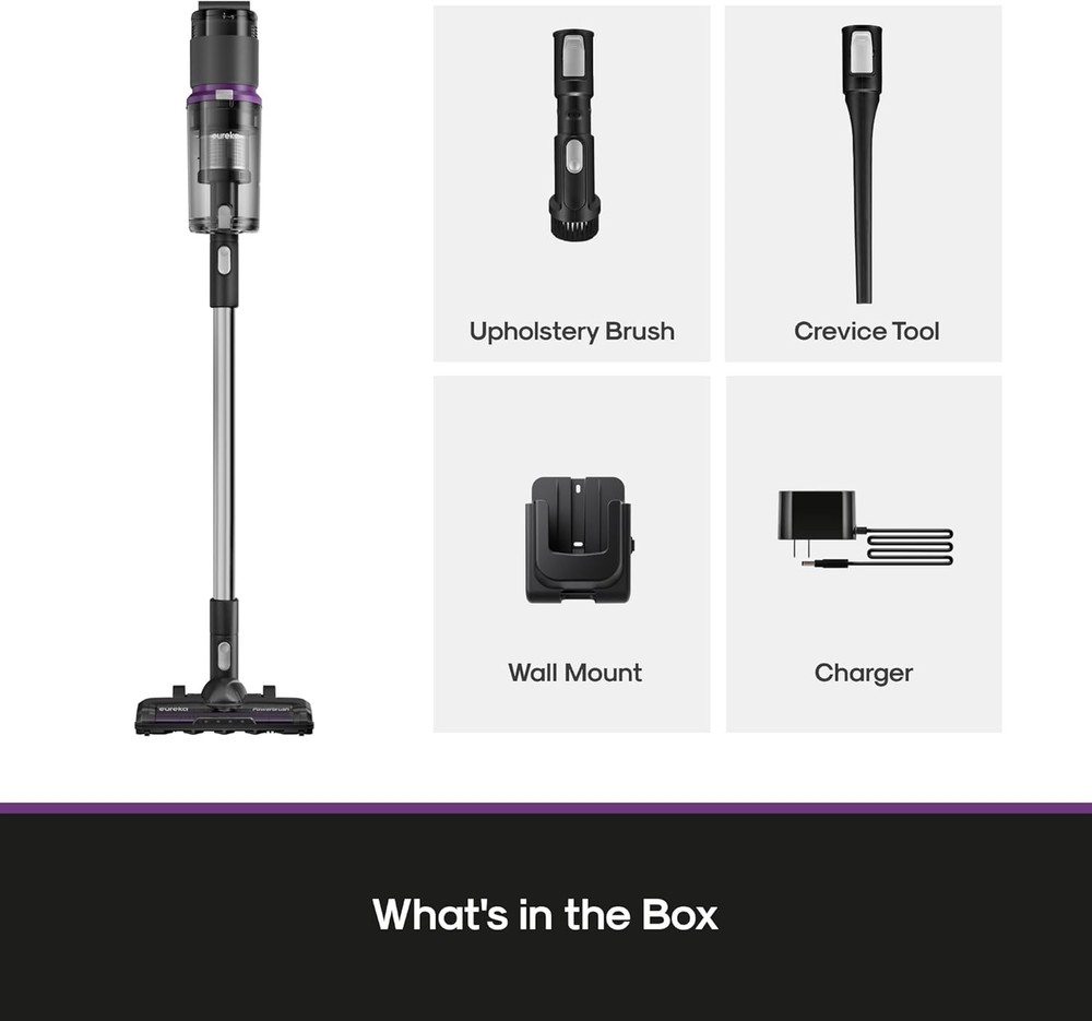 Eureka ReactiClean 410 Cordless Vacuum, 50 Min Runtime, Lightweight