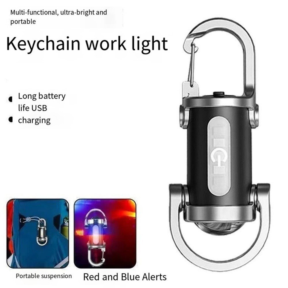 For Outdoor Mini Keychain Flashlight With USB Power Bank Functionality