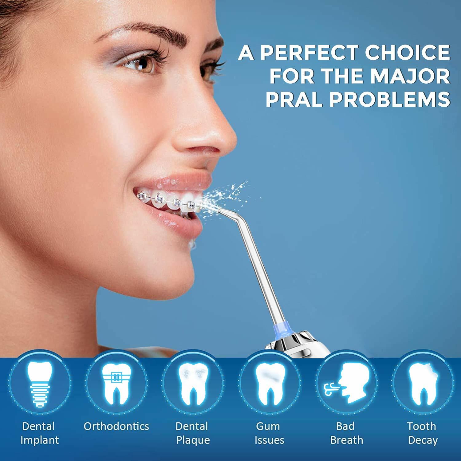 Cordless Water Flosser Dental Oral Irrigator Travel Teeth Cleaner Floss Pick