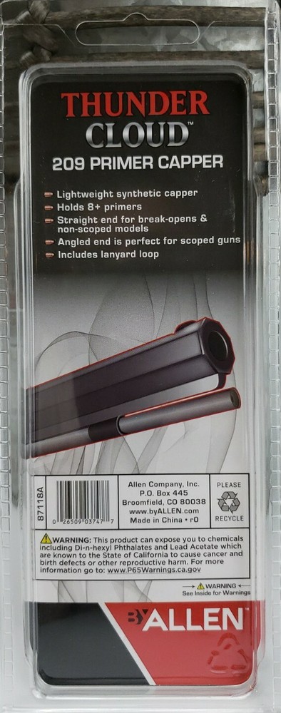 BLACK POWDER RIFLE THUNDER CLOUD INLINE MUZZLELOADER 209 PRIMER CAPPER by ALLEN