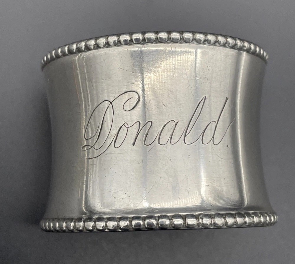 Gorham Sterling Silver Napkin Ring Name Engraved “Donald”