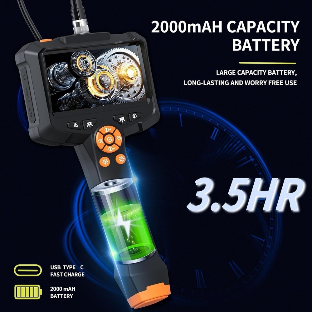 Endoscope Camera with Light 1080P HD Borescope Tools w/ 8 Adjustable LED Lights