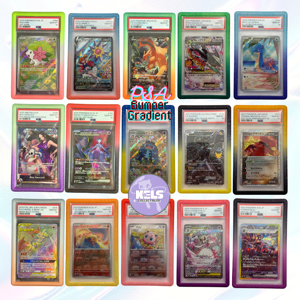 PSA Graded Card Gradient Bumper Guard 15 Styles Protector CASE PREMIUM Slab