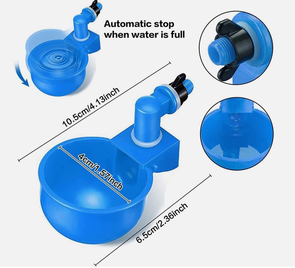 20PCS Automatic Water Cups Poultry Drinker Waterer Chicken Duck Quail Drinking