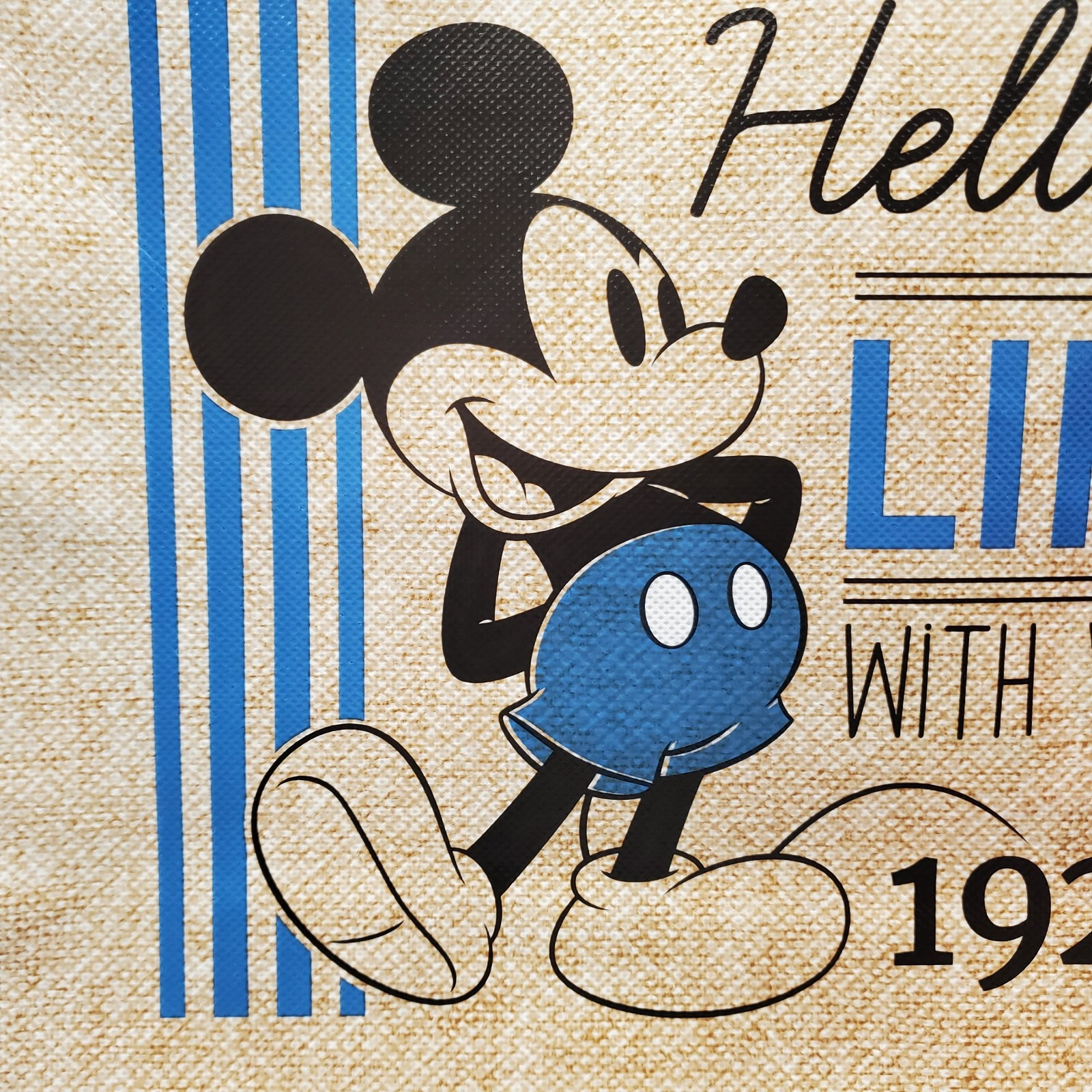 Disney Mickey 1928 Reusable Grocery Shopping Tote Bag SMALL 11x11x4" Cool Blue