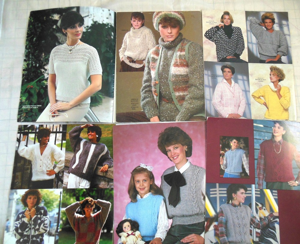 Women's Sweaters Knitting Patterns Lot, All Seasons, Leaflets & Single Patterns