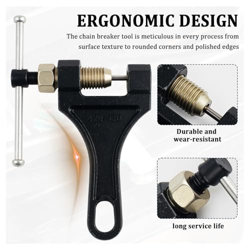 Motorcycle Chain Breaker Tool with Replacement Thimble,Durable Motorcycle