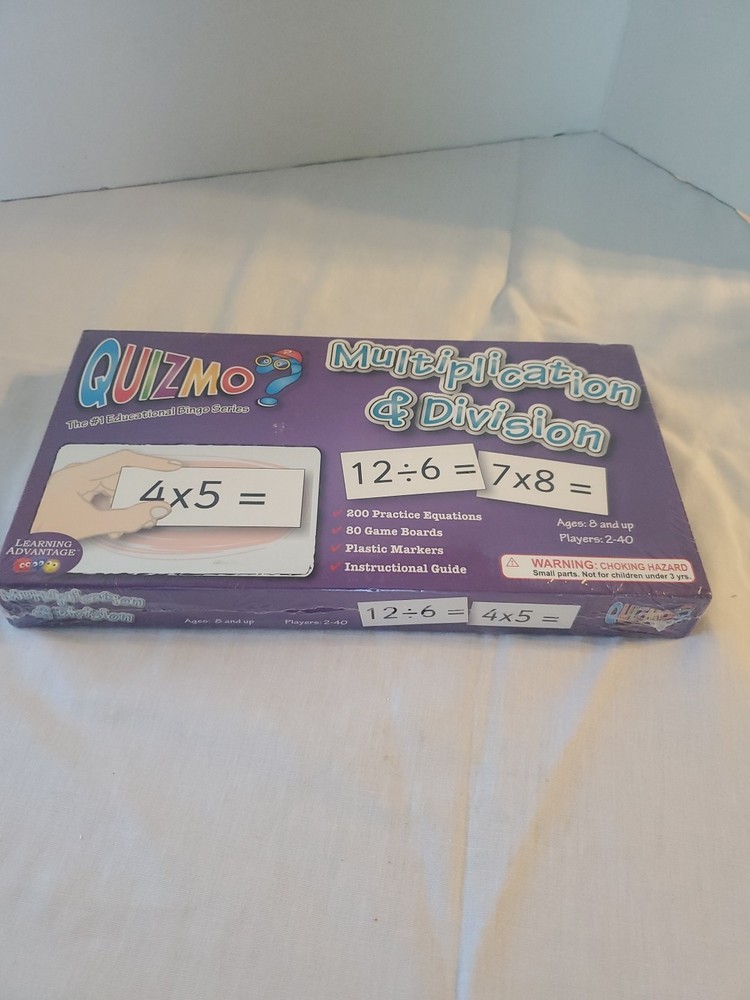 QUIZMO MULTIPLICATION AND DIVISION MATH BINGO New