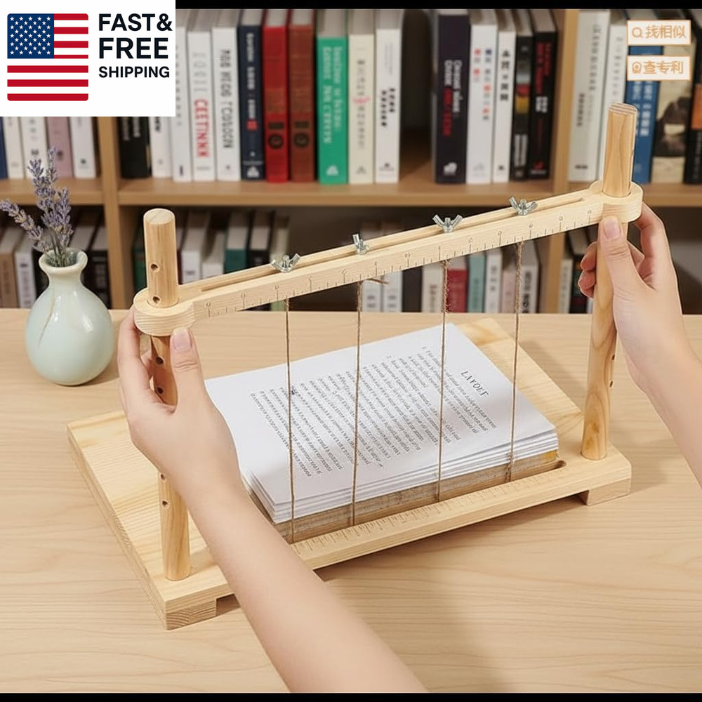 Bookbinding Sewing Frame Set Wood Book Binding Kits Bookbinding Punching Guid