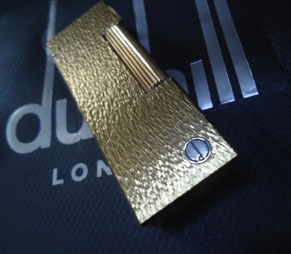 Dunhill Rollagas Lighter - Gold Plated - Textured Pattern - Serviced